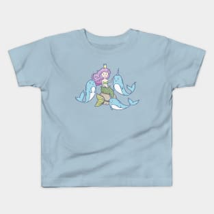 Fairy Little Mermaid and Narwhals Kids T-Shirt